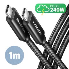Axagon BUCM2-CM10AB Data and charging USB 480Mbps cable 1 m. PD 240W