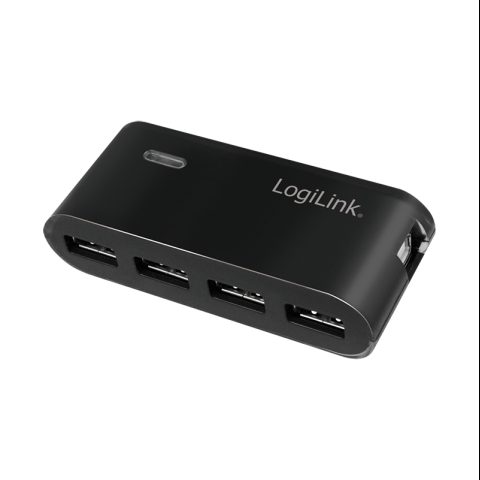 LogiLink UA0085 interfeisa centrmezgls USB 2.0 Type-A 480 Mbit/s Melns