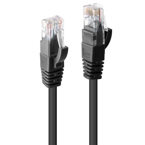 Lindy 48079 tīkla kabelis Melns 3 m Cat6 U/UTP (UTP) Apaļš