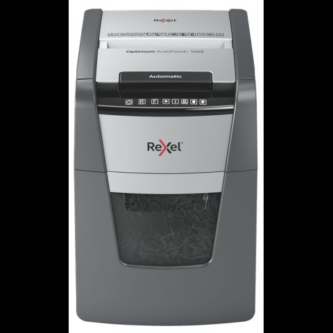 Rexel Optimum AutoFeed+ 100X papīra smalcinātājs Krusteniskā smalcināšana 55 d…