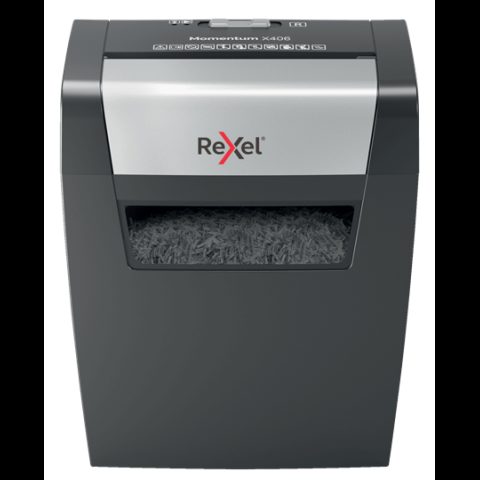 Rexel Momentum X406 papīra smalcinātājs Smalcināšana daļiņās 70 dB Zils