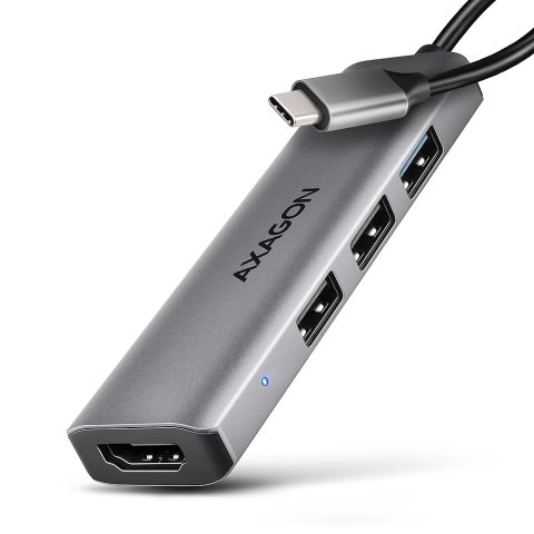 Axagon HMC-H3A dokstacija Vadu USB 3.2 Gen 1 (3.1 Gen 1) Type-C Sudrabs