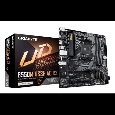 Gigabyte B550M DS3H AC R2 Motherboard - AMD Ryzen 5000 CPUs