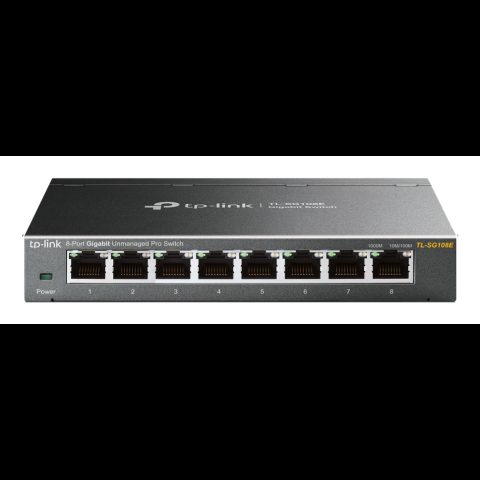 TP-Link TL-SG108E tīkla pārslēgs Vadīts L2 Gigabit Ethernet (10/100/1000) Melns