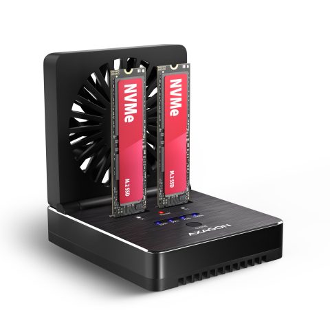 Axagon ADSA-M2C22 HDD/SSD dokstacija USB 3.2 Gen 2x2 Type-C Melns