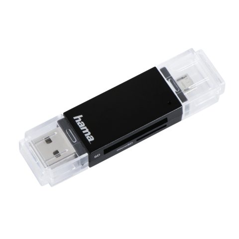Hama Basic karšu lasītājs USB 2.0/Micro-USB Melns