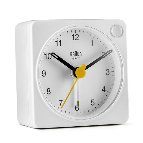 Braun BC02XW Kvarca modinātājpulkstenis Balts