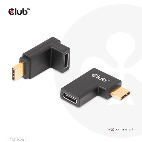 Club 3D CLUB3D CAC-1528 kabeļu spraudņu pāreja USB C Melns
