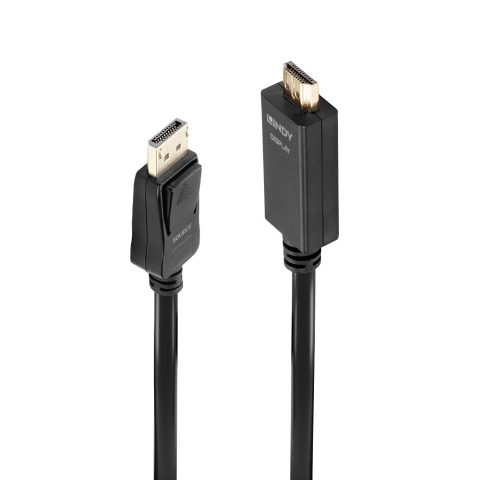 Lindy 36921 video kabeļu aksesuārs 1 m DisplayPort HDMI Type A (Standard) Meln…
