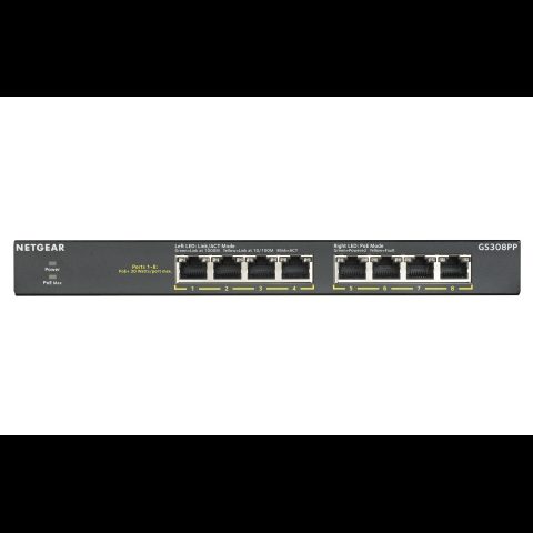 Netgear GS308PP Unmanaged Gigabit Ethernet (10/100/1000) Power over Ethernet (Po…