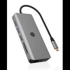 Icy Box IB-DK4061-CPD Vadu USB 3.2 Gen 1 (3.1 Gen 1) Type-C Pelēks