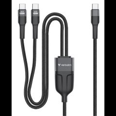 Verbatim Sync & Charge C to C+C 100W 150cm - Grey