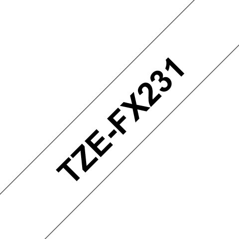 Brother TZE-FX231 marķēšanas lenta Melns uz balta TZ