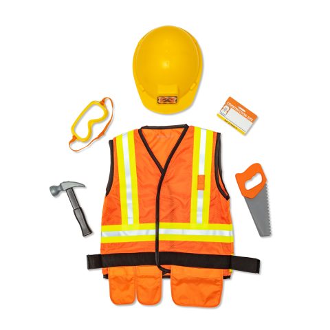 Spin Master Melissa & Doug Construction Worker Role Play Costume Dress-Up Set (6 pcs…