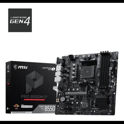 MSI PRO B550M-P mātes plate AMD B550 Ligzda AM4 ATX