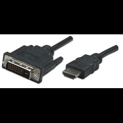 StarTech Manhattan 322782 video kabeļu aksesuārs 1 m HDMI Type A (Standard) DVI-D…