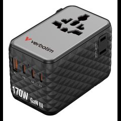Verbatim Charge 'n' Travel 170W Universal Travel Adapter Black