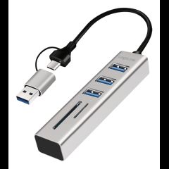 LogiLink UA0445 interfeisa centrmezgls USB 3.2 Gen 1 (3.1 Gen 1) Type-A + Type-C…
