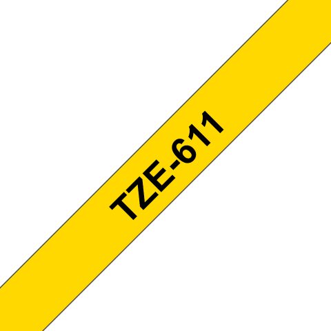 Brother TZE-611 marķēšanas lenta Melns uz dzeltena