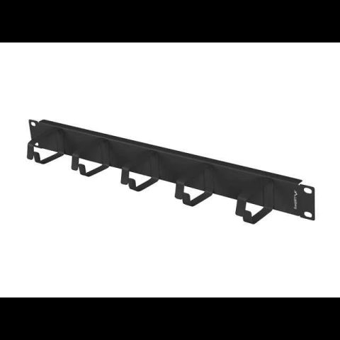 Lanberg Cable Organizer 19" 1U with 5 metal type B brackets black