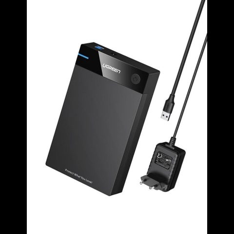 Ugreen 50422 cieto disku uzglabāšanas sistēma HDD/SSD korpuss Melns 2.5/3.5"