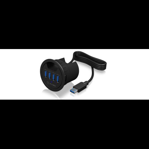 Icy Box IB-HUB1403 USB 3.2 Gen 1 (3.1 Gen 1) Type-A 5000 Мбит/с Черный