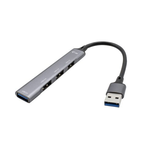 I-tec Metal U3HUBMETALMINI4 interfeisa centrmezgls USB 3.2 Gen 1 (3.1 Gen 1) T…