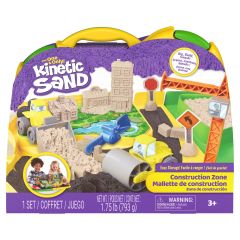 Kinetic Sand Construction Zone Playset with over 1lb of Moldable Play Sand and 2 Toy…