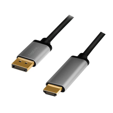 LogiLink CDA0107 video kabeļu aksesuārs 2 m DisplayPort HDMI Melns