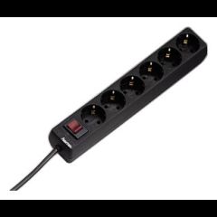 Hama 00030394 pārsprieguma aizsargs Melns 6 Maiņstrāvas izvade (-s) 230 V 1
