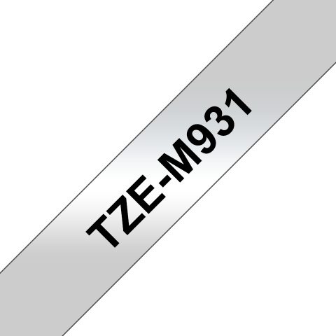 Brother TZE-M931 marķēšanas lenta Melns uz sudraba