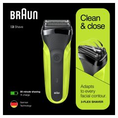 Braun Series 3 81702940 vīriešu skuveklis Sietiņa skuveklis Trimmeris Melns