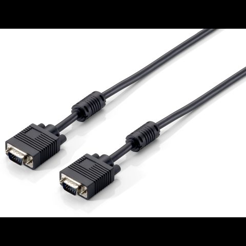 Equip 118814 VGA kabelis 10 m VGA (D-Sub) Melns