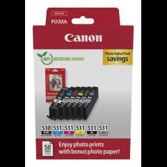 Canon PGI-530/CLI-531 PVP tintes kārtridžs 6 pcs Oriģināls Melns