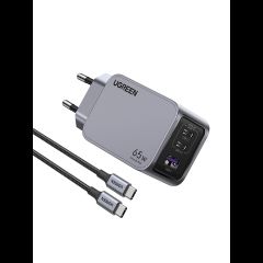 Ugreen 25871 PDA/mobīlo telefonu lādētājs Universāls Pelēks AC Ātrā uzlāde Iekš…