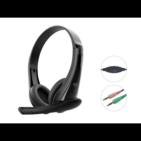 Conceptronic POLONA06B3T наушники/гарнитура Проводная Оголовье Calls/Music Черный