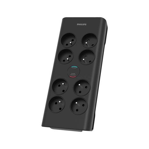Philips SPN7080BA/60 pārsprieguma aizsargs Melns 8 Maiņstrāvas izvade (-s) 2 m