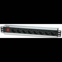Intellinet 19" 1.5U Rackmount 8-Way Power Strip - German Type EU CEE 7/3 Outlets