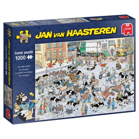 Jumbo Spiele Jan van Haasteren The Cattle Market 1000 pcs Puzle Komiksi