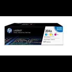 Hewlett Packard (HP) HP 304A 3-pack Cyan/Magenta/Yellow Original LaserJet Toner Cartridges
