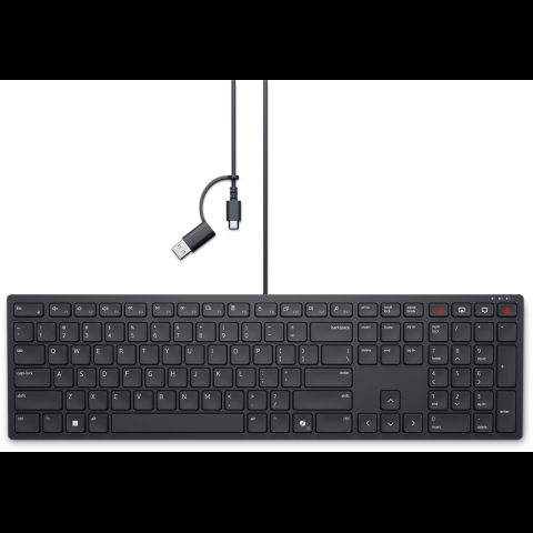 Dell KB525C tastatūra Birojs USB QWERTY US International Melns