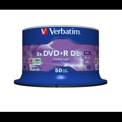 Verbatim DVD+R Double Layer 8x Matt Silver 50pk Spindle 8.5 GB DVD+R DL 50 pc(s)