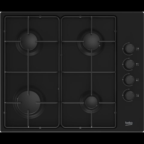 Beko HIBG64120SB 60cm Gas Hob with Side Knob Controls