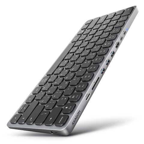 Axagon HMC-KB-CRL dokstacija Vadu USB 3.2 Gen 1 (3.1 Gen 1) Type-C Alumīnijs