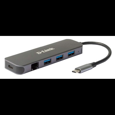 D-Link DUB-2334 dokstacija Vadu USB Veids-C Pelēks