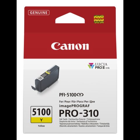 Canon PFI-5100 Y tintes kārtridžs 1 pcs Oriģināls Dzeltens