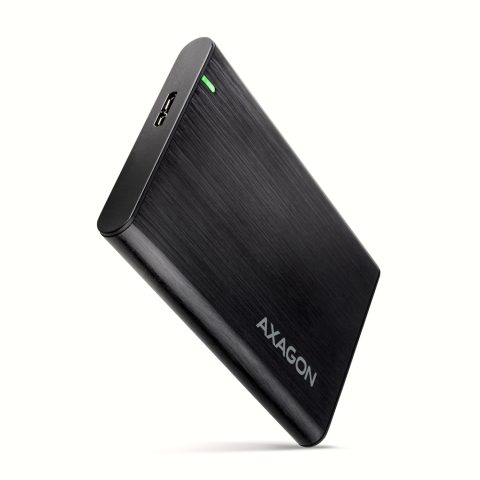 Axagon EE25-A6M cieto disku uzglabāšanas sistēma HDD/SSD korpuss Melns 2.5"