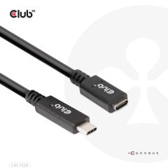 Club 3D CLUB3D USB Gen1 Type-C Extension Cable 5Gbps 60W(20V/3A) 4K60Hz M/F 2m/6…
