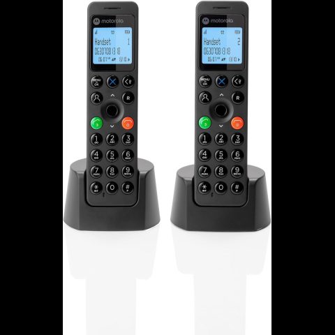 Motorola DOT202 Twin DECT телефон Идентификация абонента (Caller ID) Черный