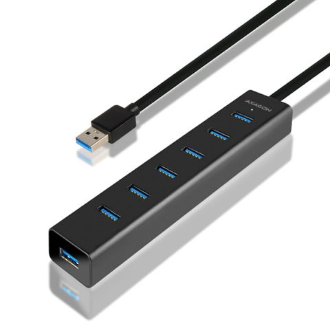 Axagon HUE-SA7BP хаб-разветвитель USB 3.2 Gen 1 (3.1 Gen 1) Type-A 5000 Мбит/с…
